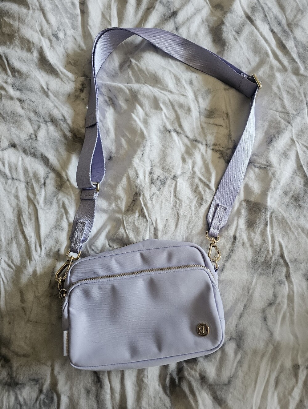 Everywhere Crossbody Bag 2L Gold Metal Hardware In Light Purple Lavendar